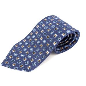 John W. Nordstrom Navy Geometric Silk Tie Made In USA Wide Classic Heritage Prep